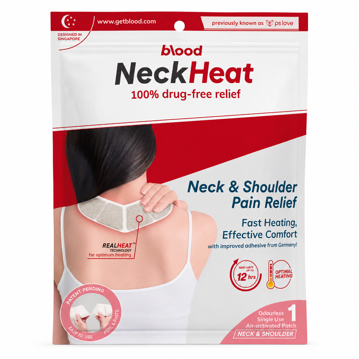 Blood NeckHeat Neck & Shoulder Heat Patch – 1 Piece