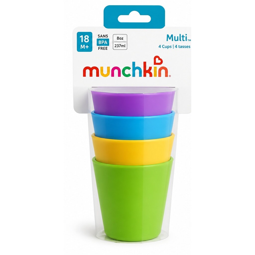 Munchkin Multi Cups – 4 Pack, 8 oz / 237 ml
